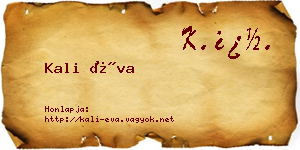 Kali Éva névjegykártya
